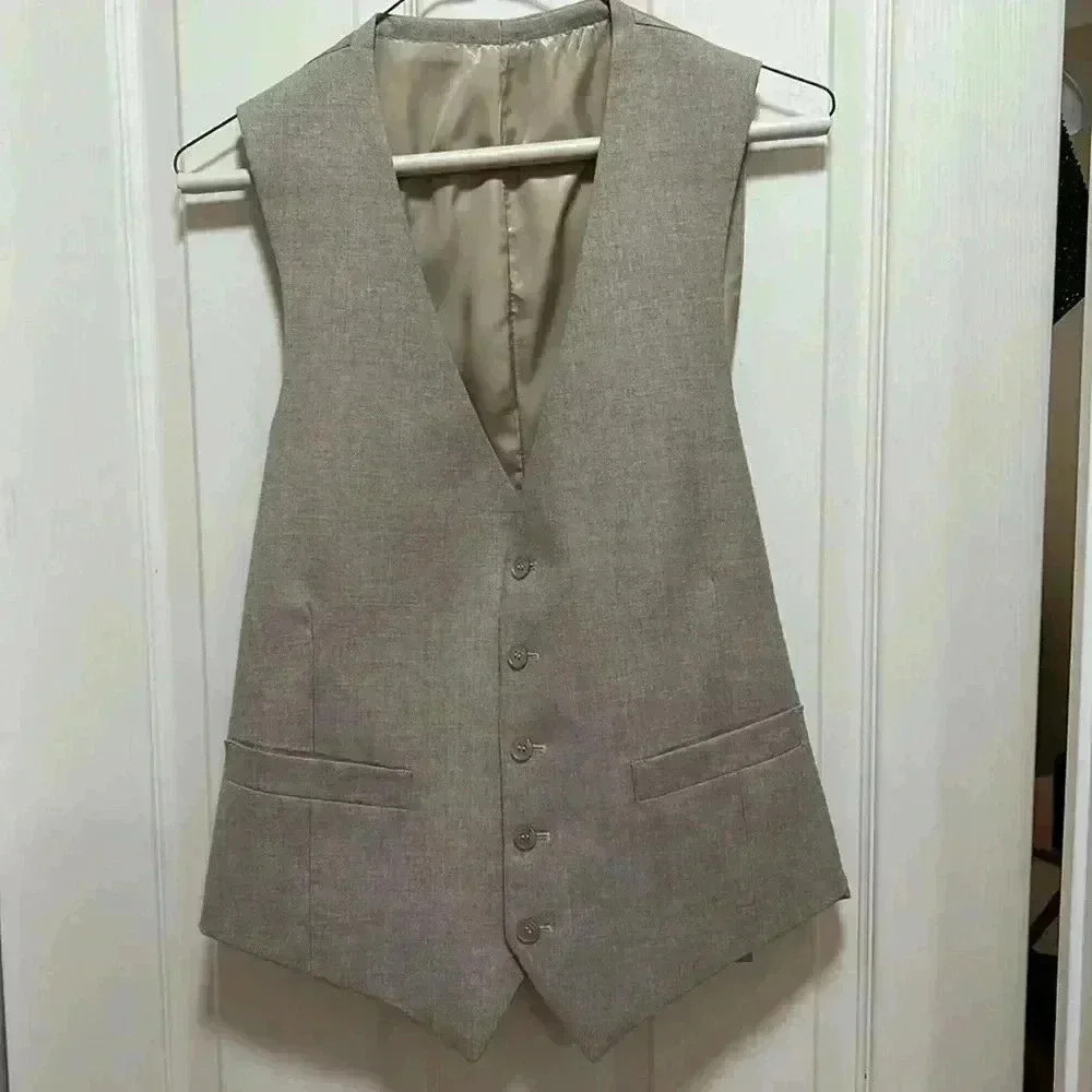 Vintage 80’s 100% Wool 3 Piece Suit Formal Wear Men’s Neutral Color 34x32 42R - Picture 14 of 16